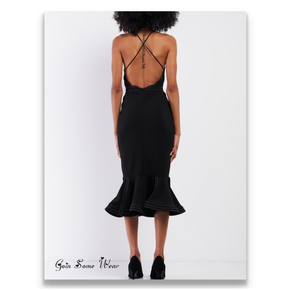 Lady in Black Mermaid Flare Tail Dress - Picture 4 of 4